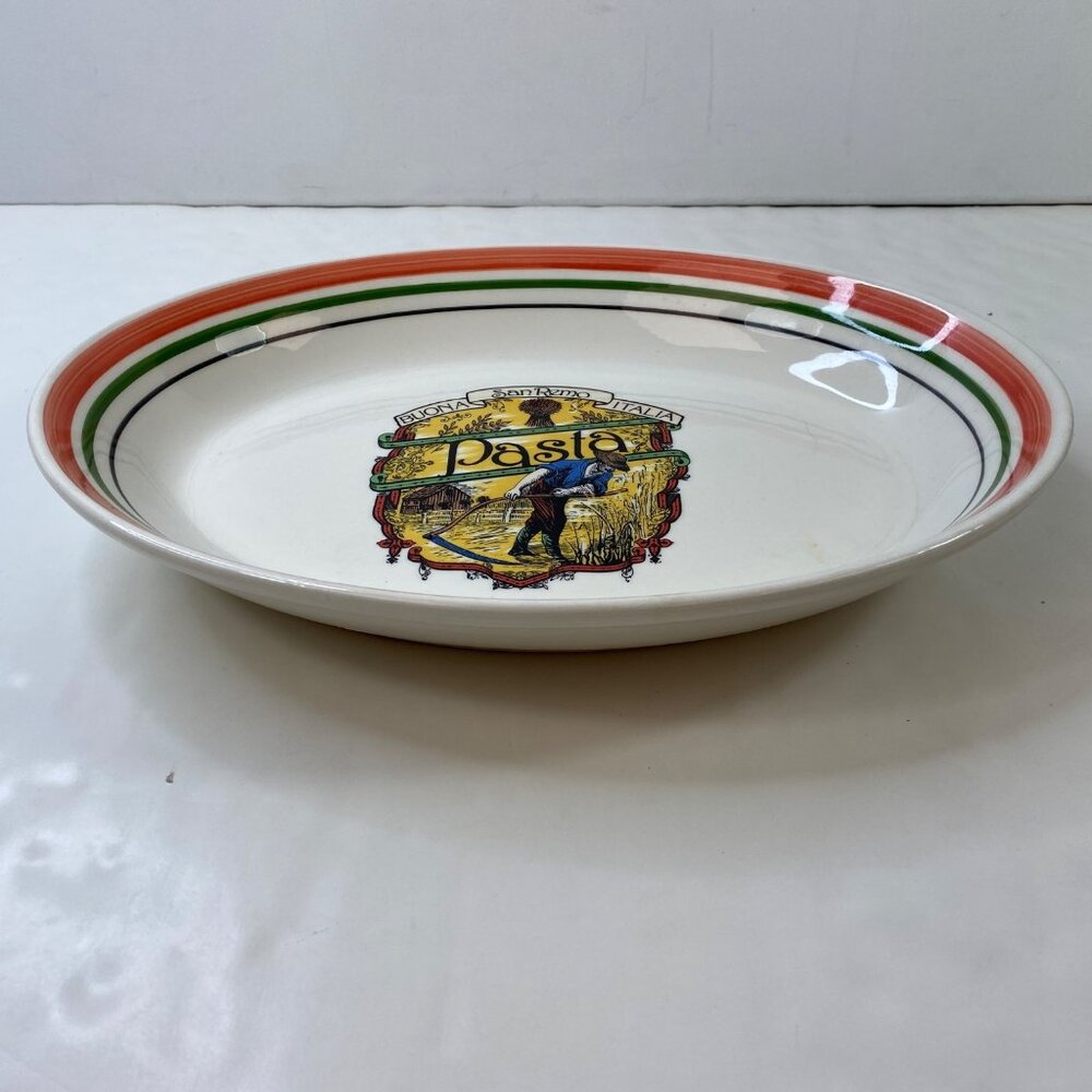 Himark Buona San Remo Italia Oval Pasta Serving Bowl 15.5" x 11" Ceramic